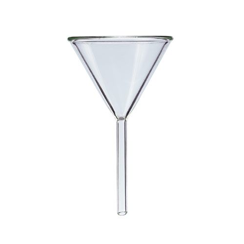 Entonnoir à analyse en verre borosilicaté 3.3, usage intensif, tige courte