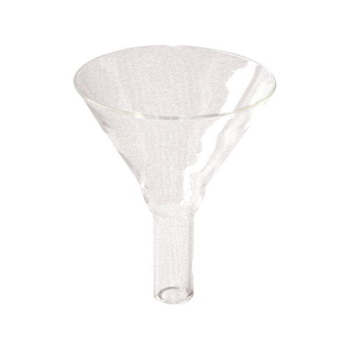 Entonnoir à poudre en verre borosilicate, tige courte - gamme économique