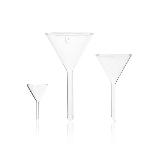 Entonnoir d'analyse en verre, tige courte, bords renforcés, DURAN®