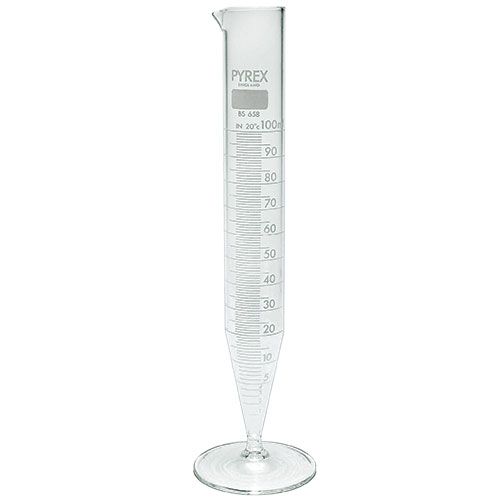 Eprouvette de Crow en verre pyrex, classe B