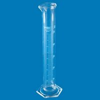 Eprouvette graduée bleu à bec forme haute, PYREX® - usage intensif
