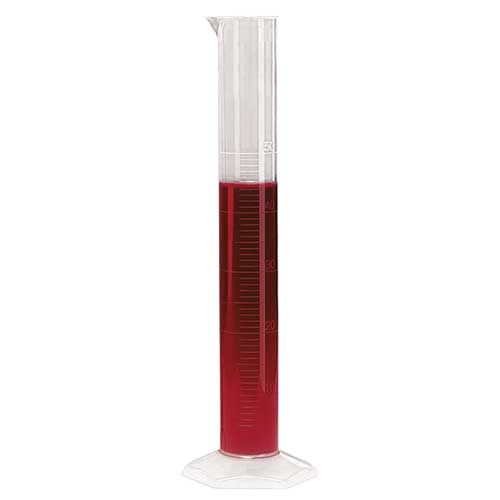 Eprouvette plastique graduée en polypropylène, graduations reliefs, forme haute, KARTELL®