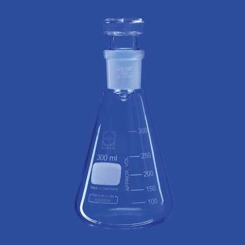 Erlenmeyer rodé en verre blanc DURAN®