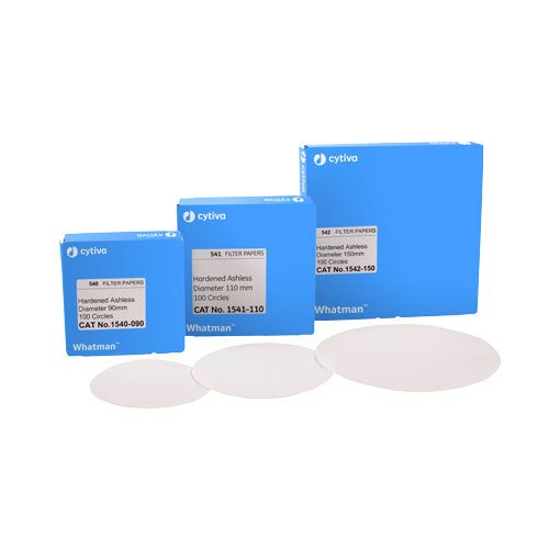 Filtre quantitatif durcis sans cendre grade 542, rétention 2.7µm, WHATMAN®
