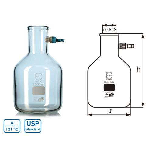 Fiole à filtrer avec olive verre, en verre DURAN® - Materiel pour  Laboratoire