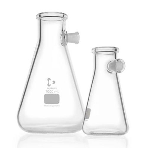Fiole à vide forme erlenmeyer avec tubulure en verre DURAN®