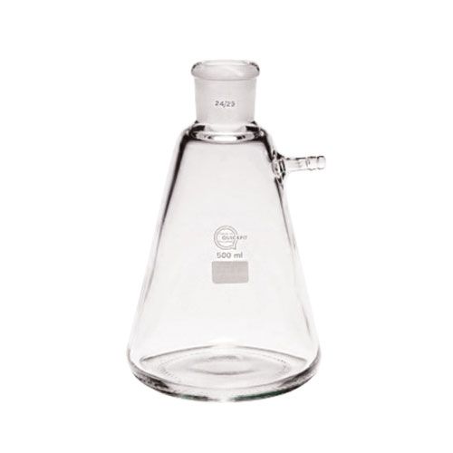Fiole à vide forme erlenmeyer en verre DURAN® avec olive verre