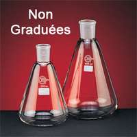 *Fiole conique, non graduée, non bouchée, col rodé, PYREX®, 50 ml rodage 14/23, boîte de 5