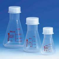 Fiole en PMP (TPX®) erlenmeyer, avec bouchon à vis