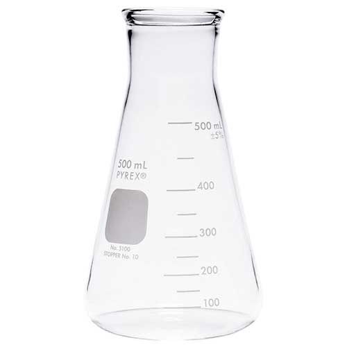Fiole erlenmeyer col large, graduée, PYREX® - usage intensif