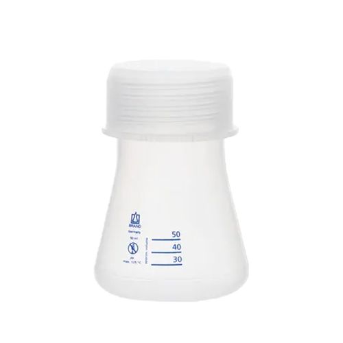 Fiole Erlenmeyer graduée col large avec bouchon, BRAND®