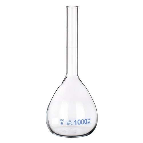 Fiole jaugée à col lisse, classe A, verre borosilicaté 3.3
