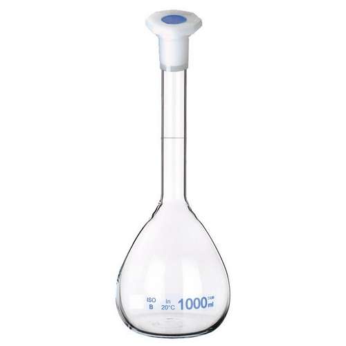 Fiole jaugée à col rodé, classe A, verre borosilicaté 3.3 - gamme économique
