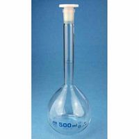 Fiole jaugée classe A, en verre borosilicaté 3.3, col rodé avec bouchon PP