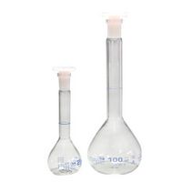 FIOLE JAUGEE EN VERRE BOROSILICATE ISOLAB 1 ml, COL RODE 7/16 FORME  TRAPEZOIDALE, CLASSE A, BOUCHON - Sodipro