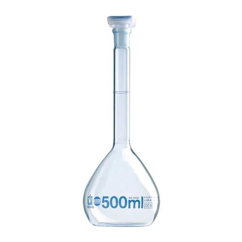 Fiole jaugée en verre DURAN®, classe A, avec bouchon et certificat individuel, BLAUBRAND®