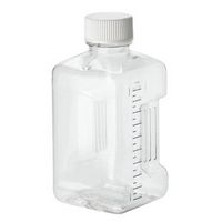 Flacon carré Biotainer®, NALGENE®, stérile, en PETG transparent, avec bouchon