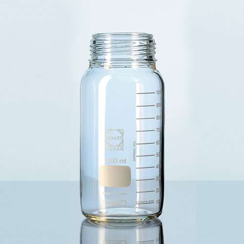 Flacon col large en verre, sans bouchon ni bague, filetage iso, GLS80, DURAN®