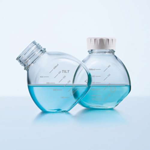 Flacon de culture gradué Tilt, DURAN®, verre borosilicaté 3.3, bouchon PP, 2 positions