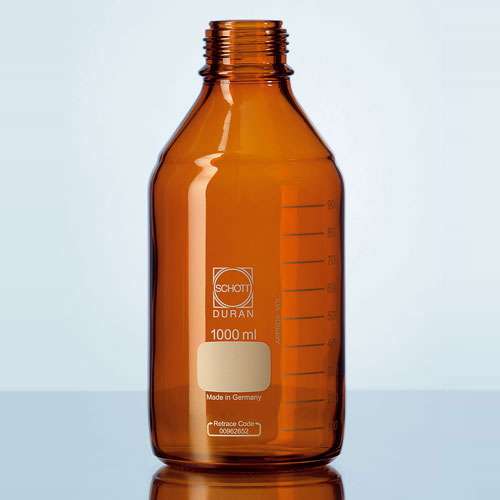 Flacon de laboratoire DURAN® Protect, verre brun, sans capuchon à vis ni bague de déversement