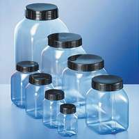 Flacon en polychlorure de vinyle (PVC) transparent, carré, col large