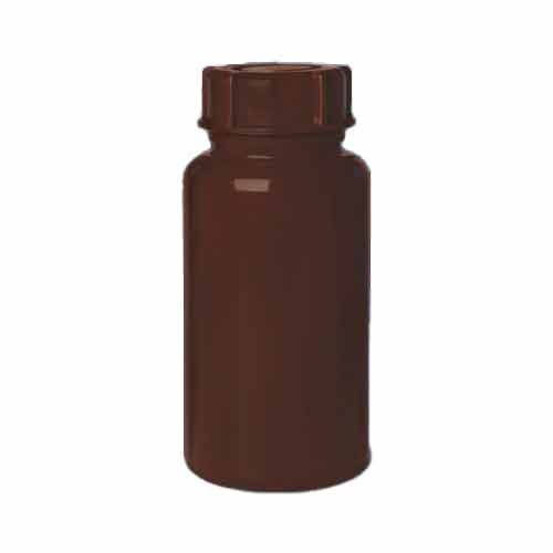 Flacon en polyéthylène basse densité (PEBD) brun à col large avec bouchon, BRAND®