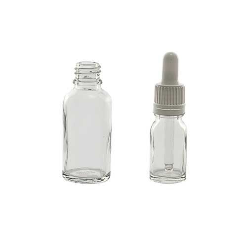 Flacon en verre col etroit din 18 capacité 10 ml Ø
