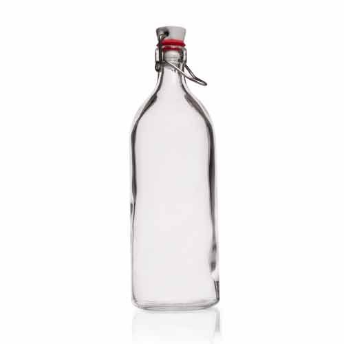 Flacon forme bouteille en verre borosilicaté 3.3 avec bouchon à