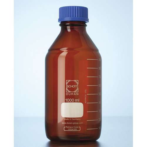 Flacon iso en verre DURAN® brun (inactinique), rond, col GL