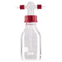 Flacon laveur de gaz style Drechsel , en verre DURAN® à vis, avec disque