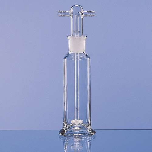 Flacon laveur de gaz, verre, rodé, avec disque fritté, LENZ®