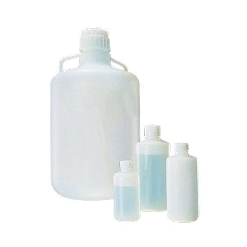 Flacon PE-HD fluoré à col étroit avec bouchon PP fluoré à visser, NALGENE®