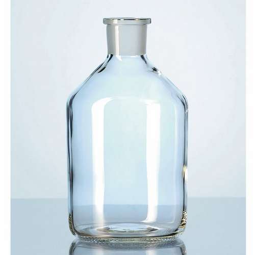 Flacon rodé, verre blanc sodocalcique, rond, col étroit