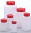 *Flacon rond large ouverture, PEHD, 100 ml, simple fermeture + jointée, rouge, carton de 335