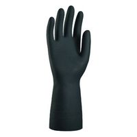 Gant néoprène latex gris flocké coton, coupe droite, paume et doigts anti-dérapants, MEDIPROTEC®
