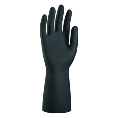 Gant néoprène latex gris flocké coton, coupe droite, paume et doigts anti-dérapants, MEDIPROTEC®