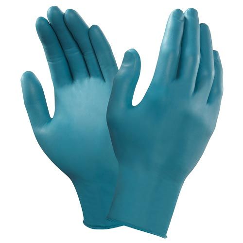 100 unités / Gants de protection jetables, Nitrile, Sans Poudre, Sans Latex,  Multi-usage, Chimique et Mécanique, Vert, S, Ansell TouchNTuff 92-600