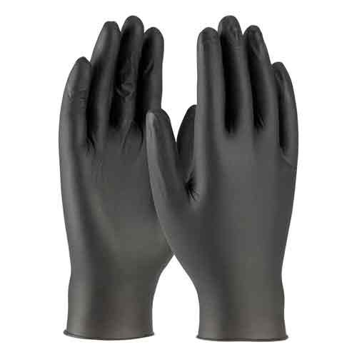 Gants d'examen NITRILE noir épais sans poudre, à usage unique, PARMADIS®, boîte de 100