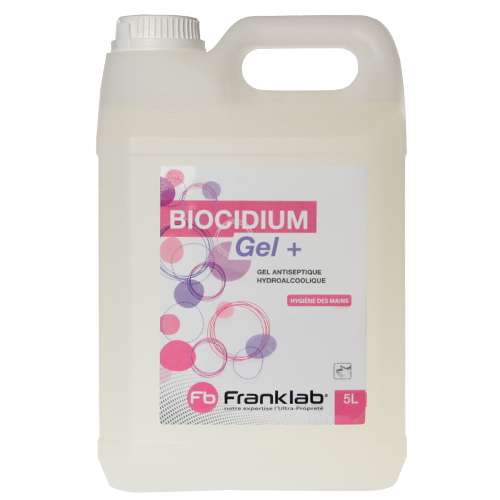 Gel antiseptique hydroalcoolique BIOCIDIUM GEL+ PAE, FRANKLAB®, bidon de 5 L