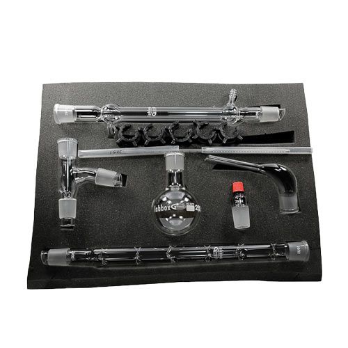 Kit de distillation fractionnée avec vigreux en verre borosilicaté 3.3, GLASSCO®