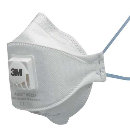 Masque de protection 3M 9322+, 3M®, type FFP2, avec valve d'expiration, paquet de 10
