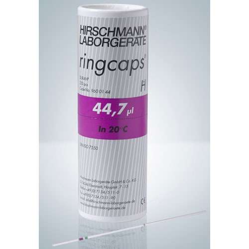 Micro-pipettes capillaire RINGCAPS, 44.7 µl