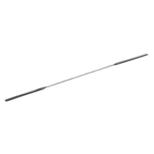 Micro-spatule double en acier inoxydable 18/10, une extremité arrondie et une extremité plate