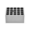 Monobloc pour fiole 15mm, OHAUS®, aluminium anodisé solide , 95 x 76 x 51 mm, 20 puits (Ø x P : 15.8 x 3 5mm)