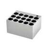 Monobloc pour fiole 16mm, OHAUS®, aluminium anodisé solide , 95 x 76 x 51 mm, 15 puits (Ø x P : 16.4 x 45 mm)