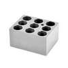 Monobloc pour fiole 21mm, OHAUS®, aluminium anodisé solide , 95 x 76 x 51 mm, 9 puits (Ø x P : 21.7 x 45 mm)