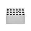 Monobloc pour tube 10 mm, OHAUS®, aluminium anodisé solide , 95 x 76 x 51 mm, 24 puits