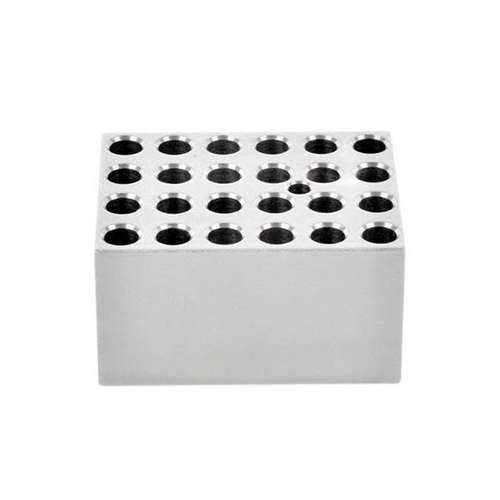 Monobloc pour tube 10 mm, OHAUS®, aluminium anodisé solide , 95 x 76 x 51 mm, 24 puits