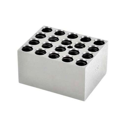 Monobloc pour tube 12/13 mm, OHAUS®, aluminium anodisé solide , 95 x 76 x 51 mm, 20 puits