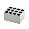 Monobloc pour tube 15/16 mm, OHAUS®, aluminium anodisé solide , 95 x 76 x 51 mm, 12 puits